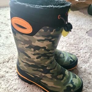 Western Chief Green Camouflage Kids Boots Size 13 Or Size 1